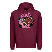 Burgundy pink out football Premium Hoodie - BarkalooDesign