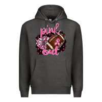 Charcoal Heather pink out football Premium Hoodie - BarkalooDesign