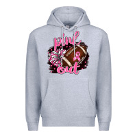Heather Grey pink out football Premium Hoodie - BarkalooDesign