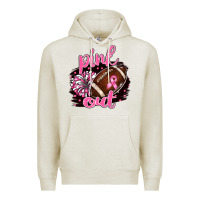 Oatmeal Heather pink out football Premium Hoodie - BarkalooDesign