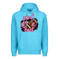 Ocean Blue pink out football Premium Hoodie - BarkalooDesign