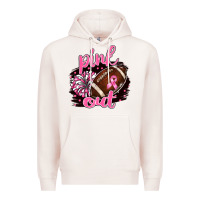 Pale Pink pink out football Premium Hoodie - BarkalooDesign