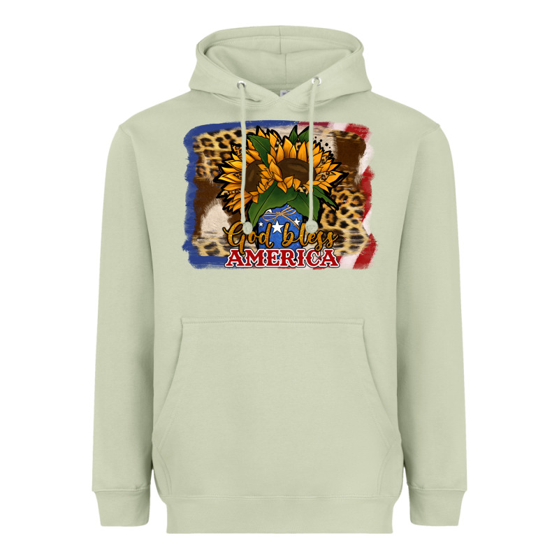 Patriotic Sunflower God Bless America Heavyweight Hoodie by Jasminsmagicworld | Teevron