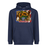 Navy Patriotic Sunflower God Bless America Heavyweight Hoodie - Jasminsmagicworld