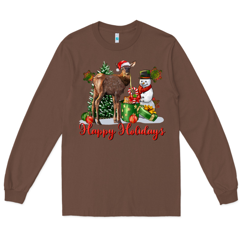 Happy Holidays Baby Deer Long Sleeve Tee by LillyAllenDesigns | Teevron
