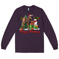 Plum happy holidays baby deer Long Sleeve Tee - LillyAllenDesigns