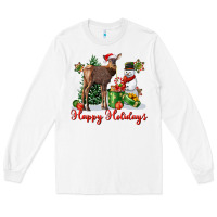 White happy holidays baby deer Long Sleeve Tee - LillyAllenDesigns
