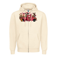 Sandshell valentines day leopard farm animals truck Zipper Hoodie - Jasminsmagicworld