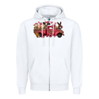 White valentines day leopard farm animals truck Zipper Hoodie - Jasminsmagicworld