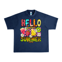 Navy Hello Sweet Summer Time Urban Heavy Tee - CowhideDigitalArt
