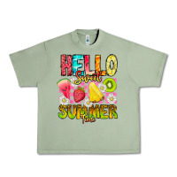 Oil Green Hello Sweet Summer Time Urban Heavy Tee - CowhideDigitalArt