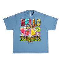 Pebble Blue Hello Sweet Summer Time Urban Heavy Tee - CowhideDigitalArt
