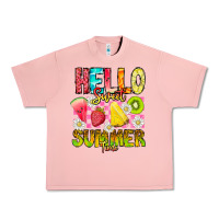 Salmon Hello Sweet Summer Time Urban Heavy Tee - CowhideDigitalArt