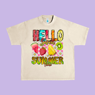Hello Sweet Summer Time Urban Heavy Tee Designed By Cowhidedigitalart