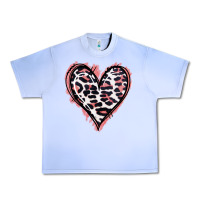 Leopard Glitter Heart Urban Heavy Tee | Teevron