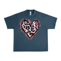 Midnight Navy Leopard Glitter Heart Urban Heavy Tee - Jasminsmagicworld