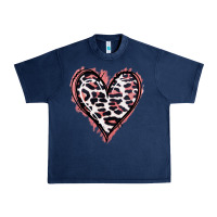 Navy Leopard Glitter Heart Urban Heavy Tee - Jasminsmagicworld