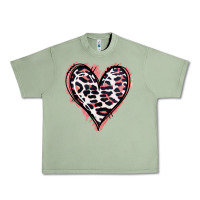 Oil Green Leopard Glitter Heart Urban Heavy Tee - Jasminsmagicworld