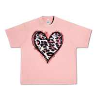 Salmon Leopard Glitter Heart Urban Heavy Tee - Jasminsmagicworld