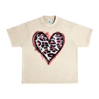 Sandshell Leopard Glitter Heart Urban Heavy Tee - Jasminsmagicworld
