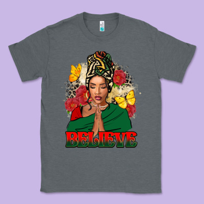 Believe Black Woman Classic Tee Designed By Fadigitalartstudio
