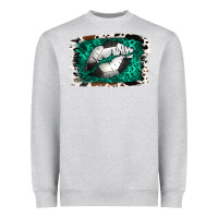 Heather Grey Soccer Lips Heavyweight Sweatshirt - Jasminsmagicworld