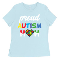 Baby Blue Proud Autism Mom Mothers Day Gift Autism Awareness Ladies Tee - CowhideDigitalArt
