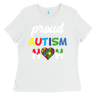 White Proud Autism Mom Mothers Day Gift Autism Awareness Ladies Tee - CowhideDigitalArt