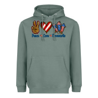 Sage Peace Love Fireworks Heavyweight Hoodie - Jasminsmagicworld