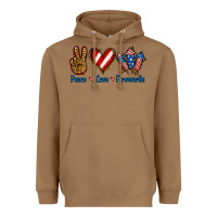 Toasted Coconut Peace Love Fireworks Heavyweight Hoodie - Jasminsmagicworld