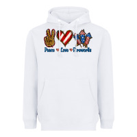 White Peace Love Fireworks Heavyweight Hoodie - Jasminsmagicworld