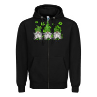 Black st patricks gnomes Zipper Hoodie - Jasminsmagicworld