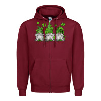 Burgundy st patricks gnomes Zipper Hoodie - Jasminsmagicworld