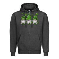Charcoal Heather st patricks gnomes Zipper Hoodie - Jasminsmagicworld
