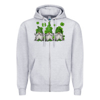 Heather Grey st patricks gnomes Zipper Hoodie - Jasminsmagicworld