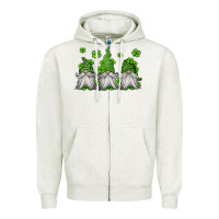 Oatmeal Heather st patricks gnomes Zipper Hoodie - Jasminsmagicworld