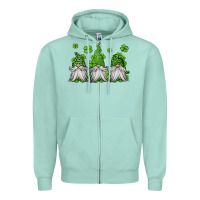 Seafoam st patricks gnomes Zipper Hoodie - Jasminsmagicworld