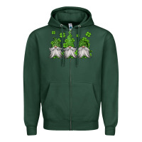 Sports Green st patricks gnomes Zipper Hoodie - Jasminsmagicworld