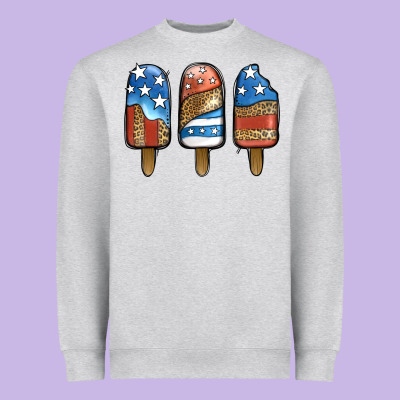 Patriotic Leopard Popsicles Heavyweight Sweatshirt Designed By Jasminsmagicworld