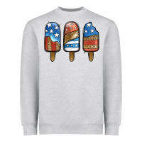 Heather Grey Patriotic Leopard Popsicles Heavyweight Sweatshirt - Jasminsmagicworld