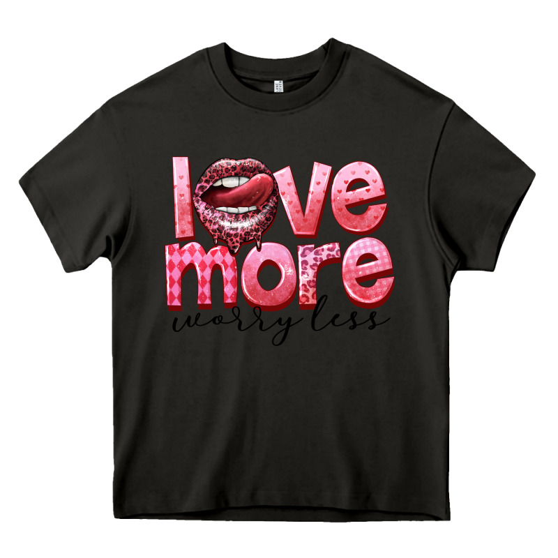 Love More Worry Less Heavy Core Tee by FaDigitalArtStudio | Teevron