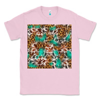 Bubblegum Pink Western Turquoise Glitter Cowhide Leopard Seamless Classic Tee - FaDigitalArtStudio