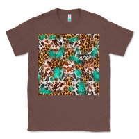 Chestnut Western Turquoise Glitter Cowhide Leopard Seamless Classic Tee - FaDigitalArtStudio