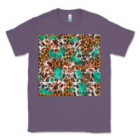 Lavender Western Turquoise Glitter Cowhide Leopard Seamless Classic Tee - FaDigitalArtStudio