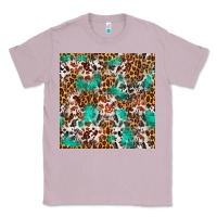 Lilac Western Turquoise Glitter Cowhide Leopard Seamless Classic Tee - FaDigitalArtStudio