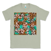 Matcha Western Turquoise Glitter Cowhide Leopard Seamless Classic Tee - FaDigitalArtStudio