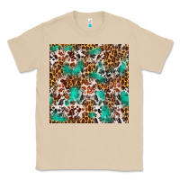 Mushroom Western Turquoise Glitter Cowhide Leopard Seamless Classic Tee - FaDigitalArtStudio