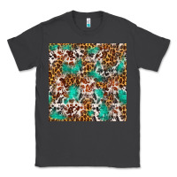 Smoke Western Turquoise Glitter Cowhide Leopard Seamless Classic Tee - FaDigitalArtStudio
