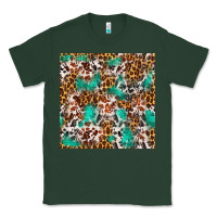 Sports Green Western Turquoise Glitter Cowhide Leopard Seamless Classic Tee - FaDigitalArtStudio