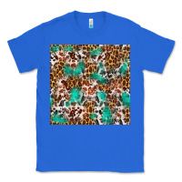 True Royal Western Turquoise Glitter Cowhide Leopard Seamless Classic Tee - FaDigitalArtStudio